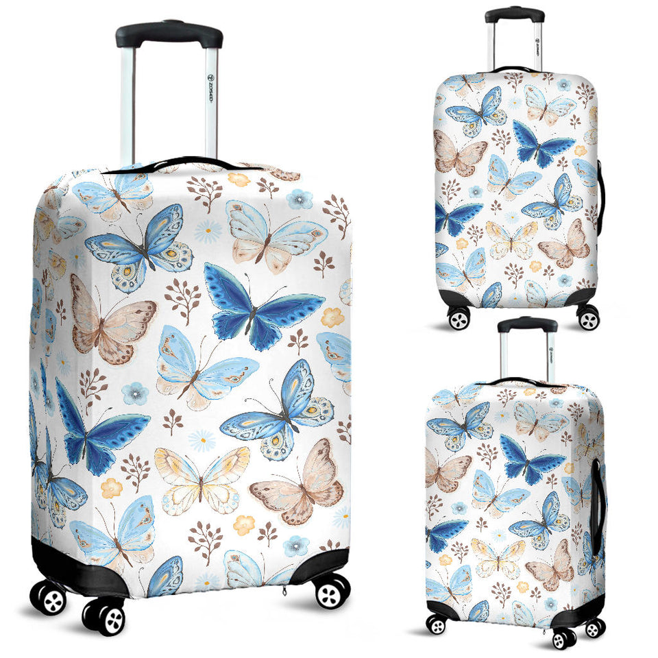 Blue Butterfly Pattern Luggage Covers