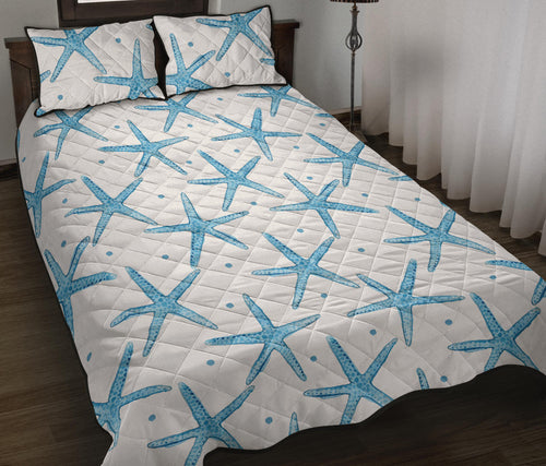 Watercolor starfish pattern Quilt Bed Set