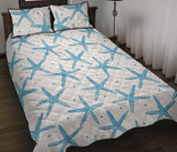 Watercolor starfish pattern Quilt Bed Set
