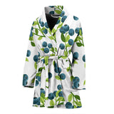 Blueberry White Background Women'S Bathrobe