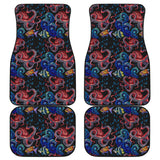 Octopus Sea Wave Tropical Fishe Pattern Front And Back Car Mats