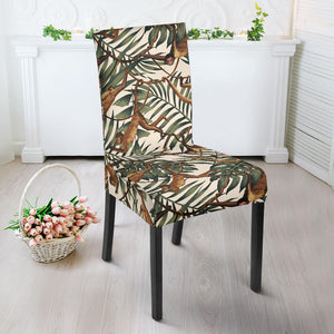 Monkey Tropical Leaves Background Dining Chair Slipcover