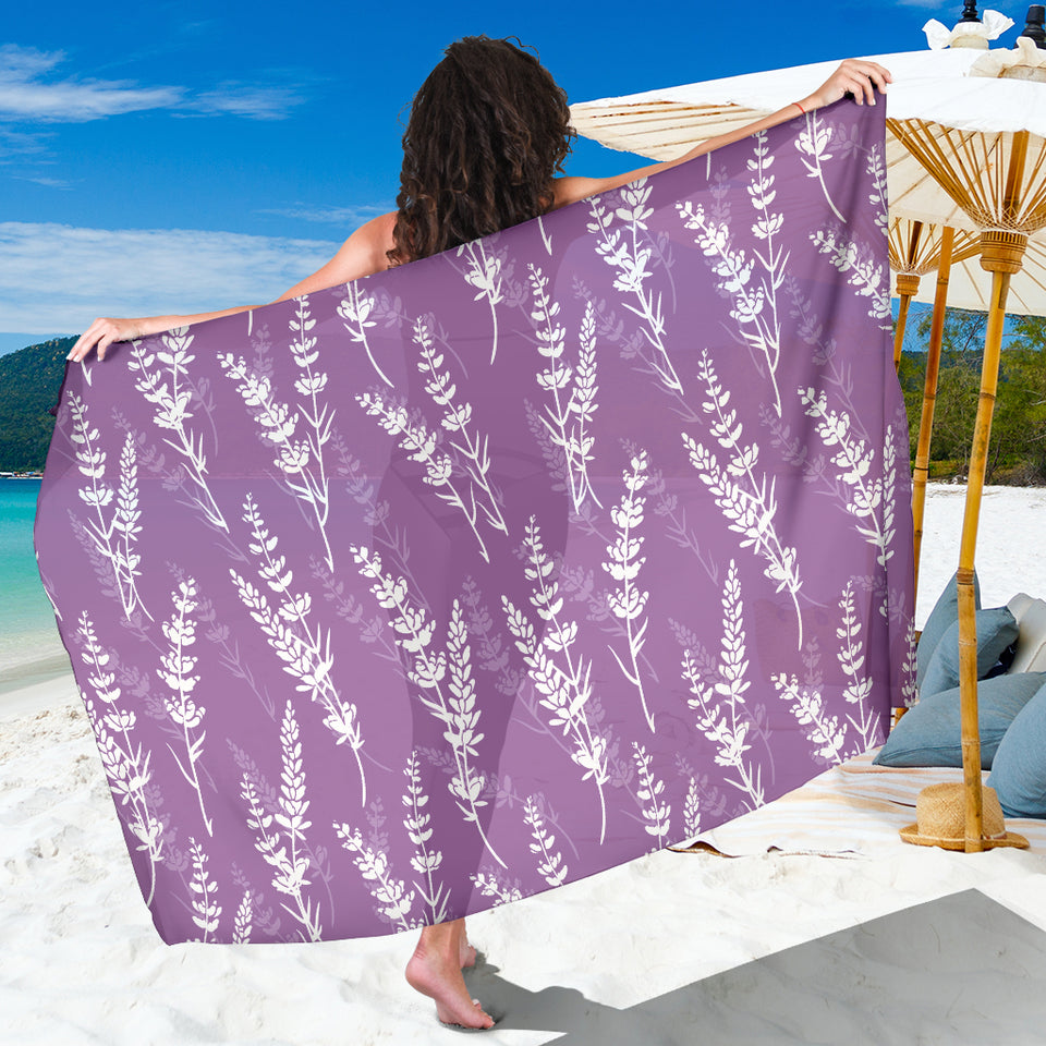 Lavender Flowers Purple Pattern Sarong