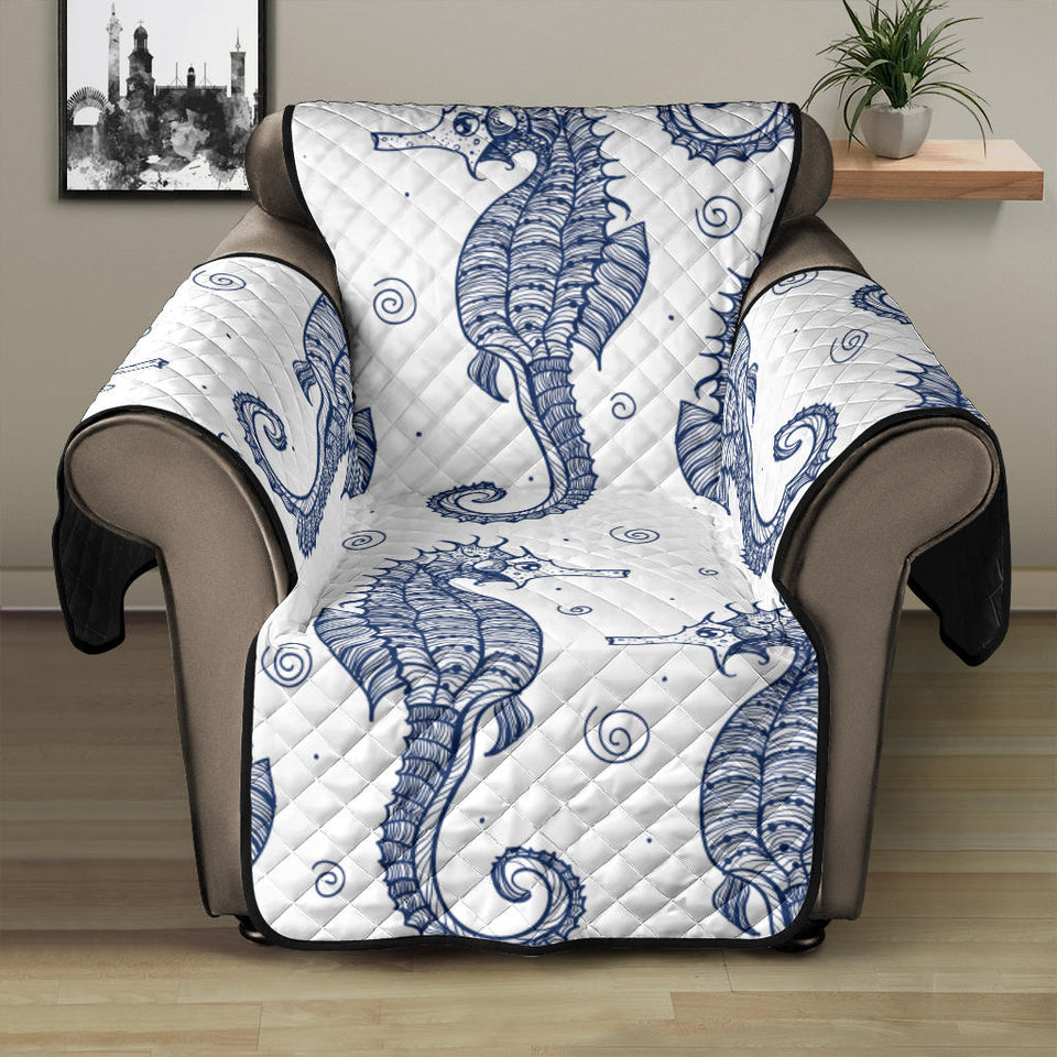 Seahorse pattern background Recliner Cover Protector