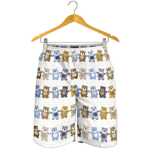 Teddy Bear Pattern Print Design 02 Men Shorts