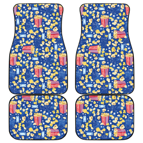Popcorn Pattern Print Design 01 Front and Back Car Mats