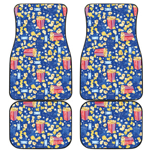Popcorn Pattern Print Design 01 Front and Back Car Mats