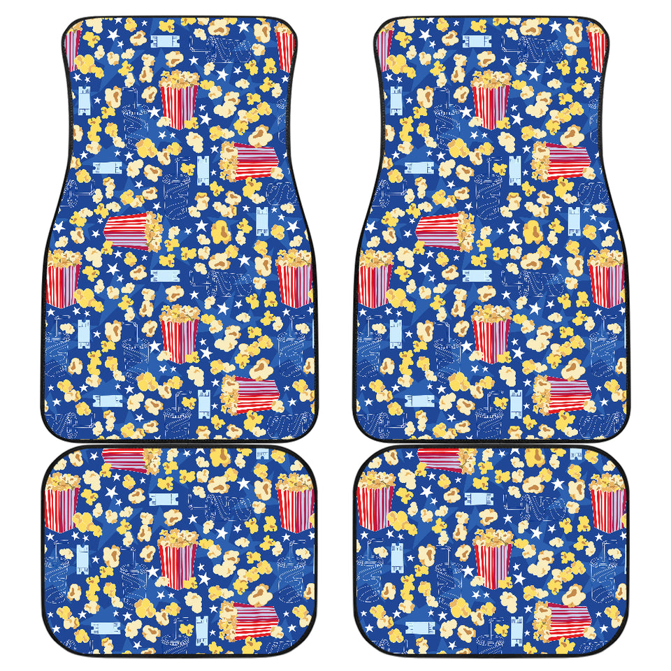 Popcorn Pattern Print Design 01 Front and Back Car Mats