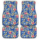 Popcorn Pattern Print Design 01 Front and Back Car Mats