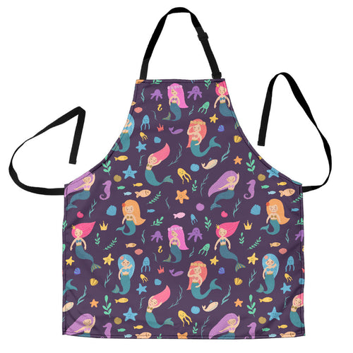 Beautiful Mermaid Fish Jellyfish Algae Other Marine World Adjustable Apron