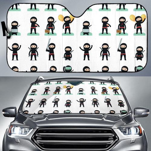 Cute Ninja Katana Sword Pattern Car Sun Shade