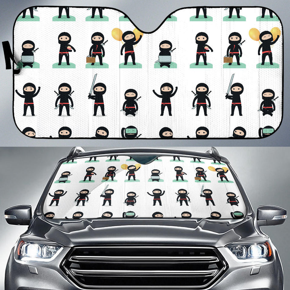 Cute Ninja Katana Sword Pattern Car Sun Shade