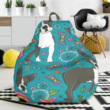 Boston Terrier Beautiful Flower Pattern Bean Bag Cover