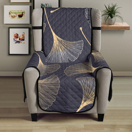Gold ginkgo leaves Chair Cover Protector