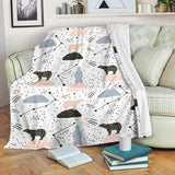 Polar Bears Star Poka Dot Pattern Premium Blanket