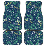 Butterfly Leaves Pattern Front And Back Car Mats