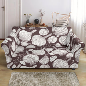 Garlic Bulb Dark Background Loveseat Couch Slipcover