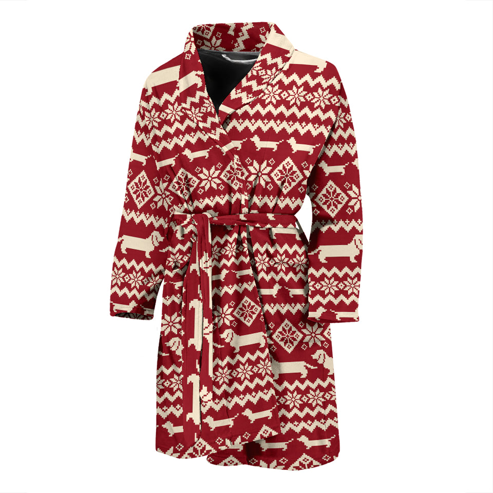 Dachshund Nordic Pattern Men'S Bathrobe