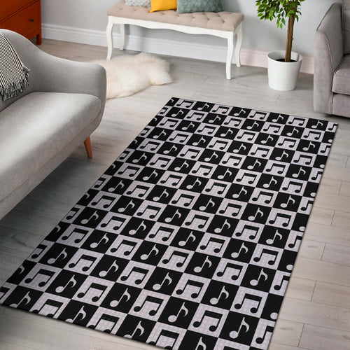 Music Notes Pattern Print Design 01 Area Rug
