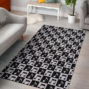Music Notes Pattern Print Design 01 Area Rug