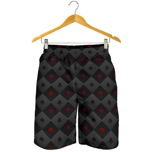 Casino Cards Suits Pattern Print Design 05 Men Shorts