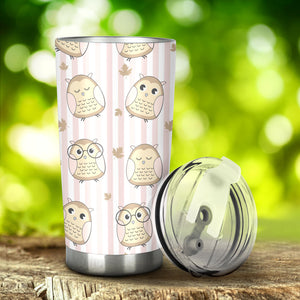 Cute Owl Leaf Tumbler