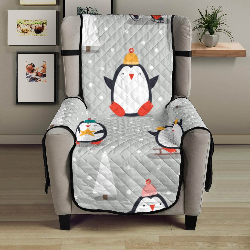 Cute Penguin christmas pattern Chair Cover Protector