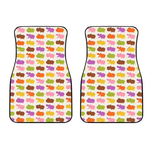 Hippopotamus Pattern Print Design 01 Front Car Mats