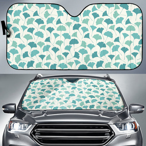 Green Ginkgo Leaves Pattern Car Sun Shade