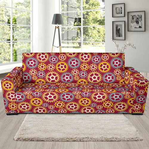 Gear Pattern Print Design 04 Sofa Slipcover
