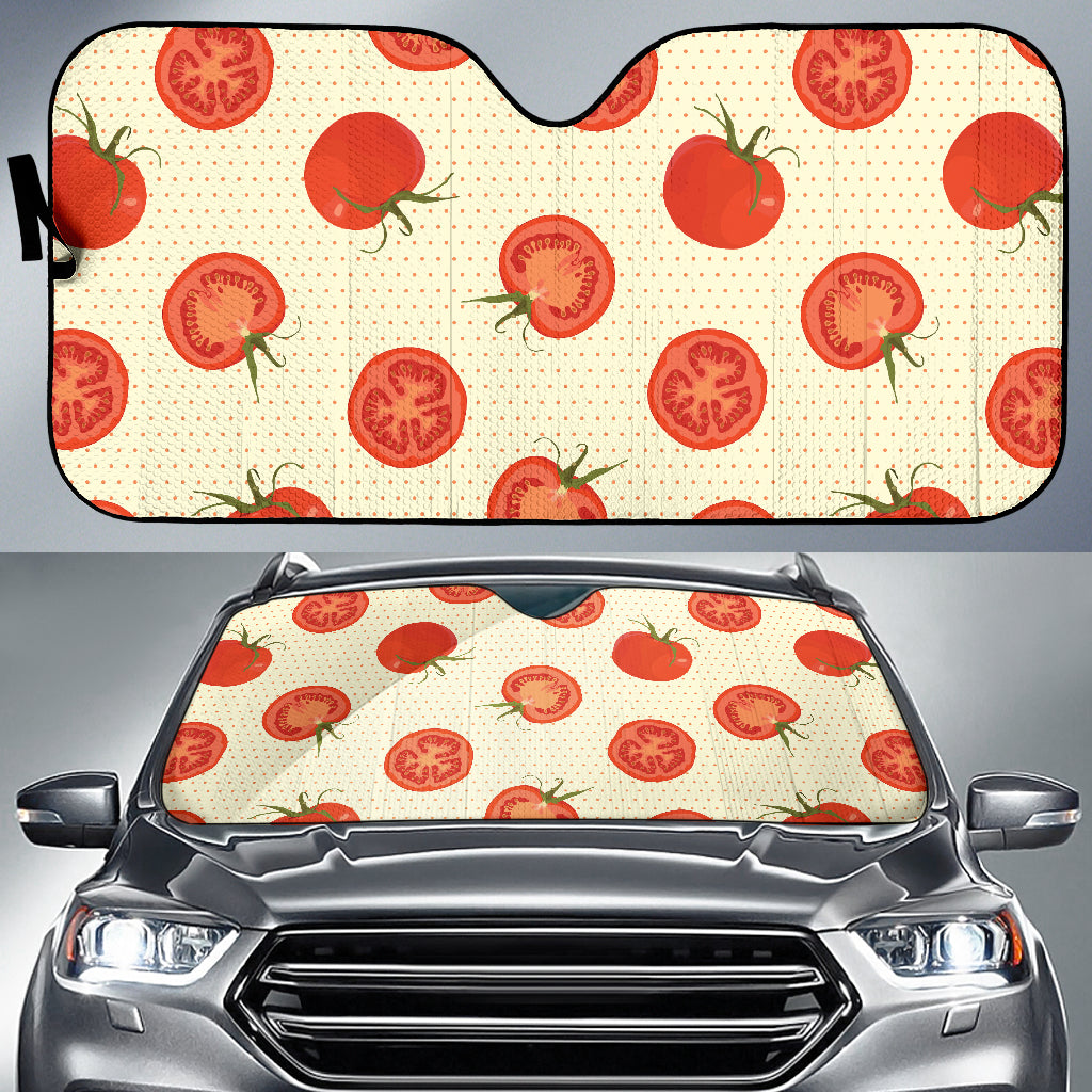 Tomato Dot Background Car Sun Shade