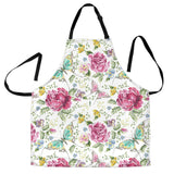 Hand Drawn Butterfly Rose Adjustable Apron
