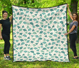 Green Ginkgo Leaves Pattern Premium Quilt