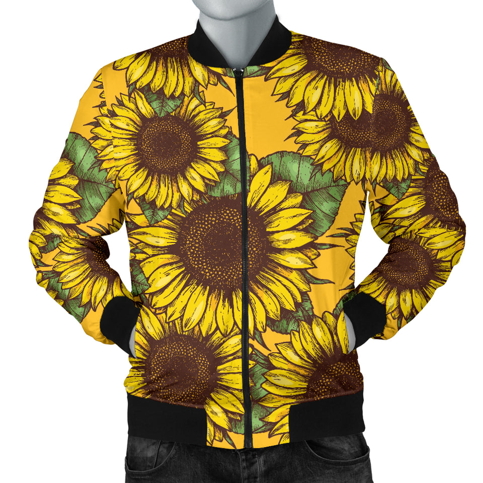 Sunflower Pattern Men'S Bomber Jacket