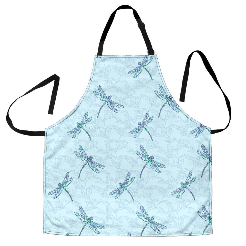 Dragonfly Pattern Blue Background Adjustable Apron