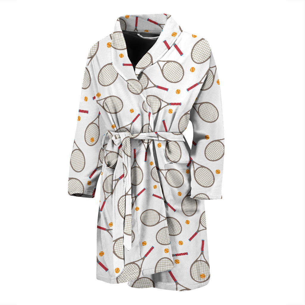 Tennis Pattern Print Design 04 Men's Bathrobe