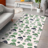 Chameleon Lizard Succulent Plant Pattern Area Rug