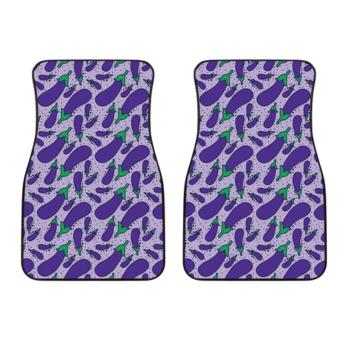 Eggplant Pattern Print Design 03 Front Car Mats