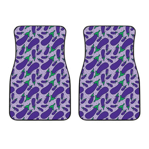 Eggplant Pattern Print Design 03 Front Car Mats