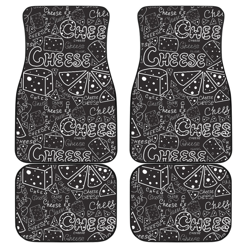 Handwritten Cheese Pattern Front And Back Car Mats