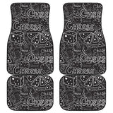 Handwritten Cheese Pattern Front And Back Car Mats