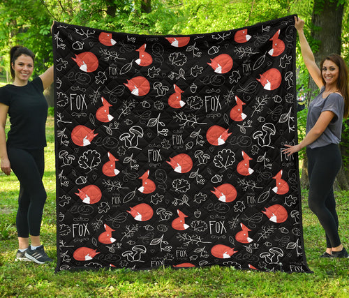 Fox Sleeping Fox Pattern Premium Quilt