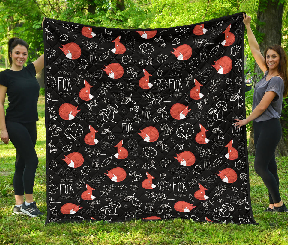 Fox Sleeping Fox Pattern Premium Quilt