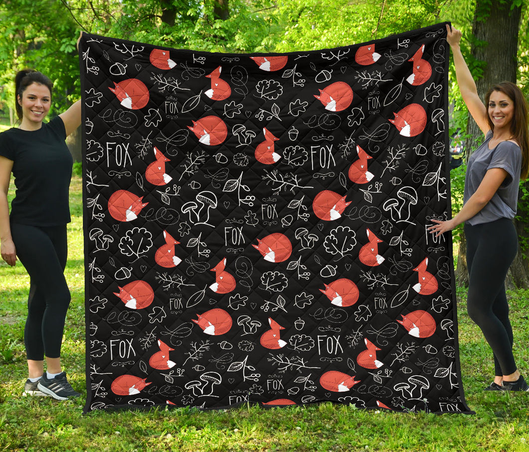 Fox Sleeping Fox Pattern Premium Quilt