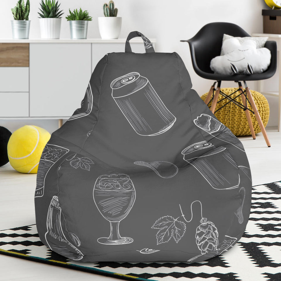 Beer Hand Drawn Pattern Bean Bag Cover