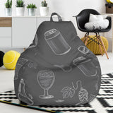 Beer Hand Drawn Pattern Bean Bag Cover
