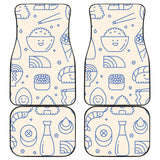 Cute Sushi Icon Pattern Front And Back Car Mats