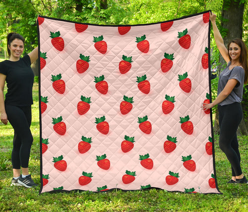 Strawberry Beautiful Pattern Premium Quilt