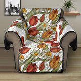 Red tulips and daffodils pattern Recliner Cover Protector