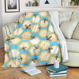 Bee Honeycomb Pattern Premium Blanket